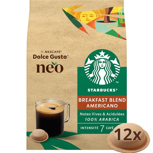 Capsules café Neo par Dolce Gusto Starbucks Nescafé Americano Breakfast Blend