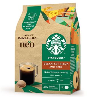 Capsules café Neo par Dolce Gusto Starbucks Nescafé Americano Breakfast Blend