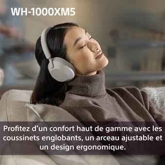 Casque audio sans fil Bluetooth Sony WH1000XM5L.CE7 avec réduction de bruit active Bleu