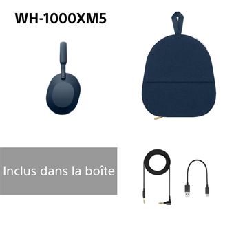 Casque audio sans fil Bluetooth Sony WH1000XM5L.CE7 avec réduction de bruit active Bleu