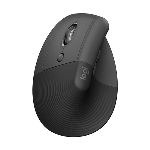 Souris ergonomique verticale sans fil Bluetooth Logitech Lift Gris graphite pour gaucher