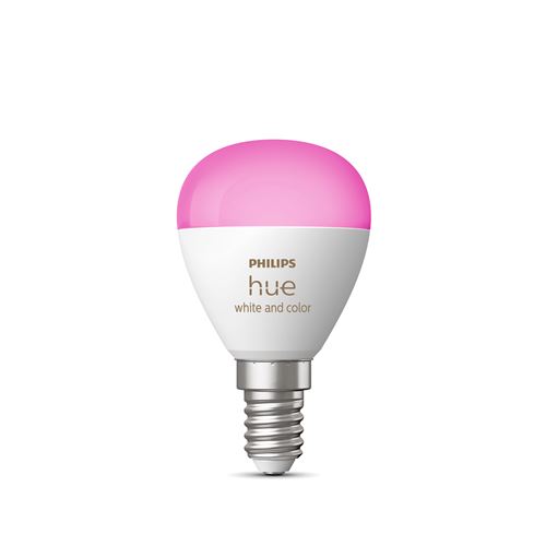 Ampoule connectée Sphérique Philips Hue White et Color Ambiance P45 E14 5,1 W Blanc