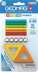 Jeu de construction Geomag Ecofriendly 15 Pcs Panels Supercolor