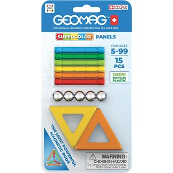 Jeu de construction Geomag Ecofriendly 15 Pcs Panels Supercolor