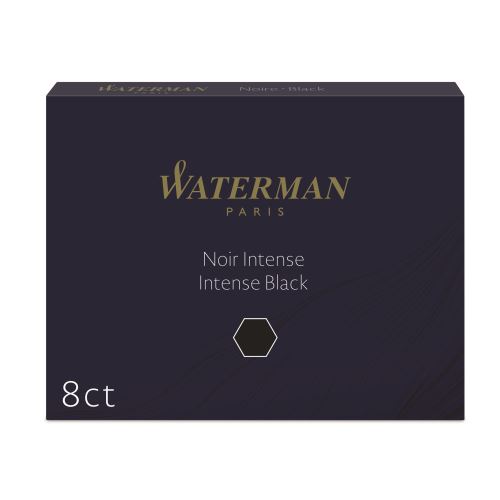 Waterman waterman cartouches d'encre longues, noir intense noir