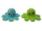 Peluche pieuvre réversible Kidz World 2 couleurs Bleu et Vert