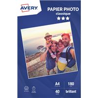 Avery Dennison Fotopapier - 40 Blatt - Hochglanz - A4  - Weiss - für Tintenstrahldrucker