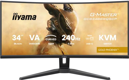 Ecran PC Gaming Iiyama G-Master™ GCB3486WQSCP-B1 Gold Phoenix™ 34 incurvé 240 Hz UWQHD