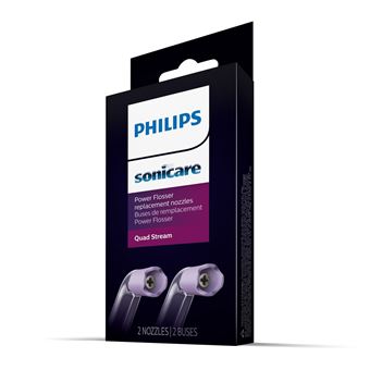 Philips Sonicare Hx3062/00 Pack De 2 Canules Quadstream Pour Hyrdopulseur Powerflosser