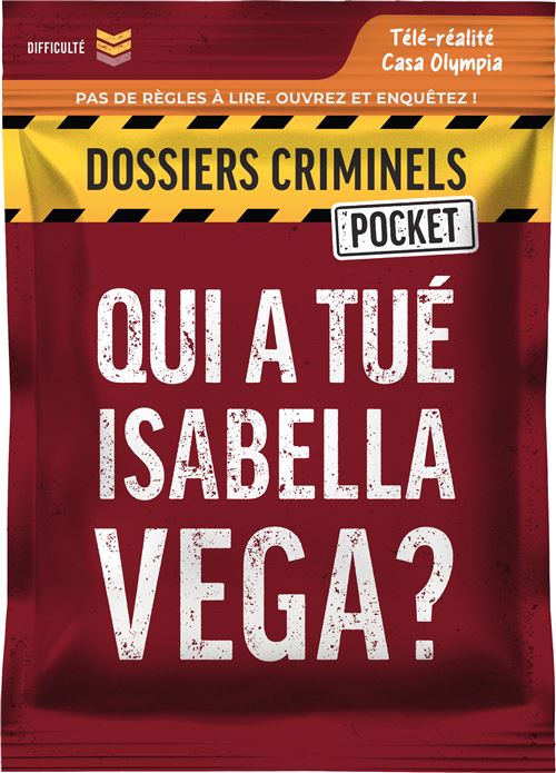 Jeu d'enquête Asmodee Dossiers Criminels Pocket 4 Qui a tué Isabella Vega ? - vue 1