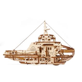 Ugears modèle de remorqueur en bois clair 28,5 x 18,5