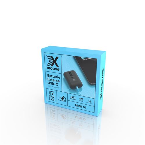 Batterie externe X-Moove Rugged 10.000 mAh étanche avec connectique
