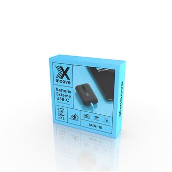 Batterie externe USB-C ultra-compacte 10000 mAh X Moov Noir