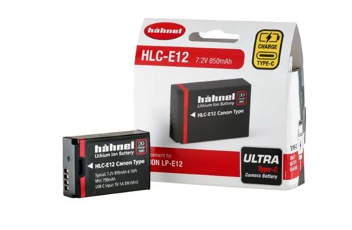 Batterie Hähnel HLC-E12 Ultra Type USB-C – Capacité 850 mAh, Pour Canon LP-E12 - vue 2