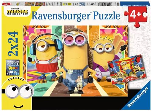 Puzzle enfant Ravensburger Les Minions en action Minions 2 2x24 pièces