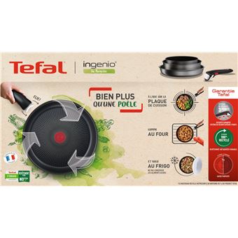 Poêle wok Tefal Ingenio La Recyclée L7597702 26 cm Noir