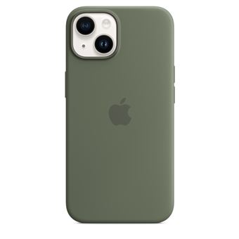 Apple - Coque de protection pour téléphone portable - compatibilité avec MagSafe - silicone - olive - pour iPhone 14