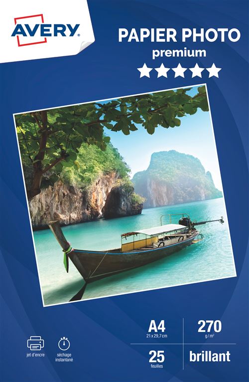 Papier Photo 25 feuilles A4 Avery / - vue 1