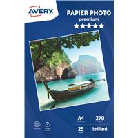 Fotopapier 25 Blatt A4 glänzend Avery 270g/m