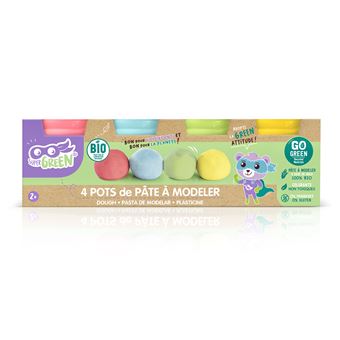 4 pots de pâte à modeler Super Green Bio