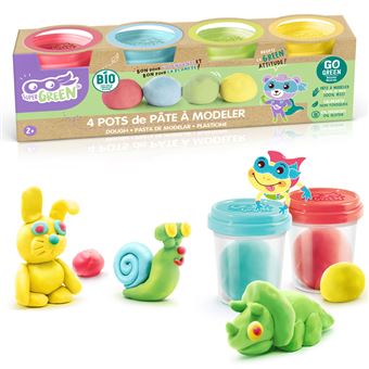 4 pots de pâte à modeler Super Green Bio
