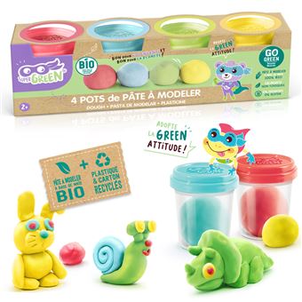 4 pots de pâte à modeler Super Green Bio