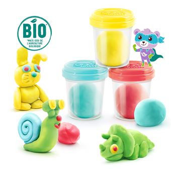 4 pots de pâte à modeler Super Green Bio