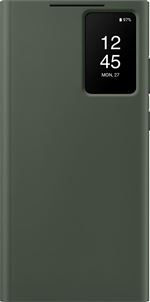 Etui Smart View avec porte-carte pour Samsung Galaxy S23 Ultra 5G Khaki