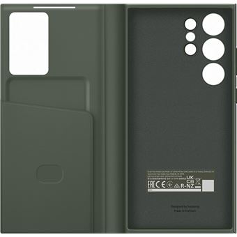 Etui Smart View avec porte-carte pour Samsung Galaxy S23 Ultra 5G Khaki