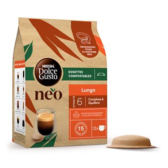 Pack de 12 capsules café Neo par Dolce Gusto Nescafé Lungo