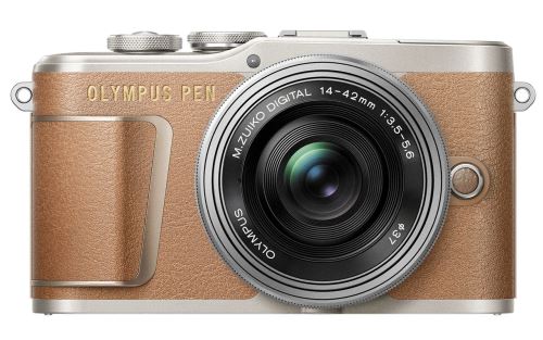 Hybride Olympus PEN E-PL9 Marron + Objectif M.Zuiko Digital 14-42 mm f/3.5-5.6 Argent