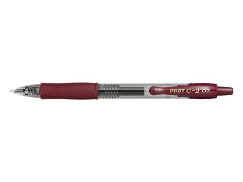 PILOT Lot de 3 Stylos bille &agrave; encre gel G2 07 Fun Bordeaux