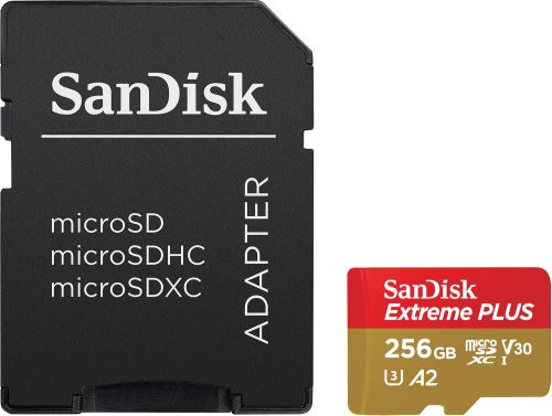 Carte mémoire microSDXC SanDisk Extreme PLUS UHS-I V30 256 Go avec Adaptateur SD