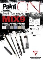 Bloc PaintON MIX9 27 feuilles ass.(9x3F) A6 250g