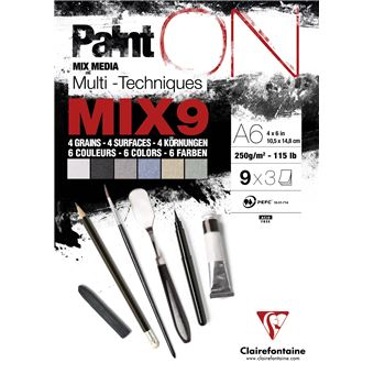 Bloc PaintON MIX9 27 feuilles ass.(9x3F) A6 250g