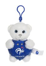 Porte-clés Gipsy Ours FFF 13 cm Blanc et Bleu