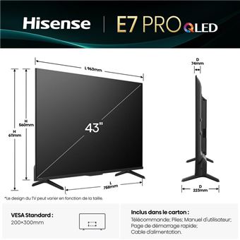 TV QLED Hisense 43E79Q Pro 108 cm 2025