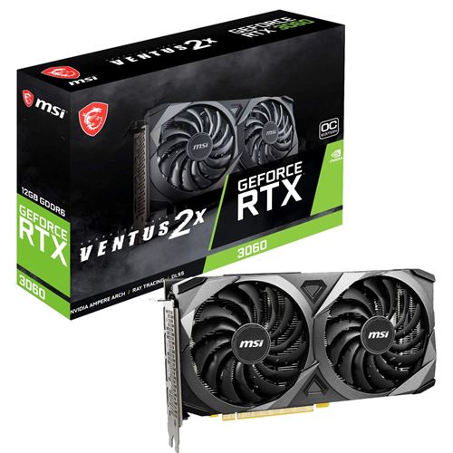 Acheter Carte Graphique MSI GeForce RTX 3060 Ventus 2X 12 Go OC Noir État correct - 229,00 € Carte Graphique MSI GeForce RTX 3060 Ventus 2X 12 Go OC Noir État correct - MSI reconditionné disponible sur Fnac