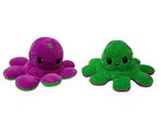 Peluche pieuvre réversible Kidz World 2 couleurs Vert et Fuchsia