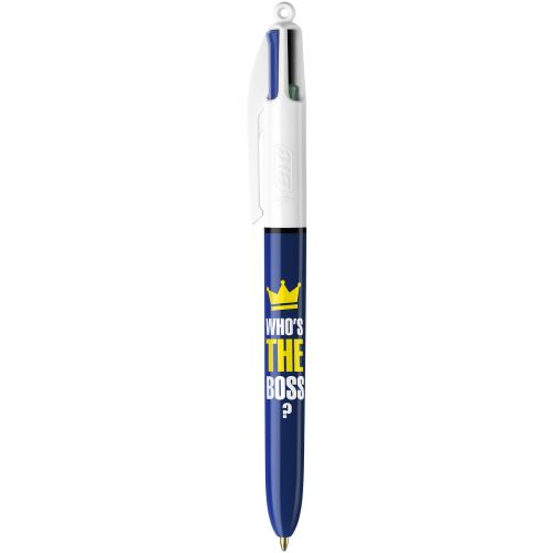 Stylo &agrave; bille Bic 4 Couleurs Bleu Who&rsquo;s the boss