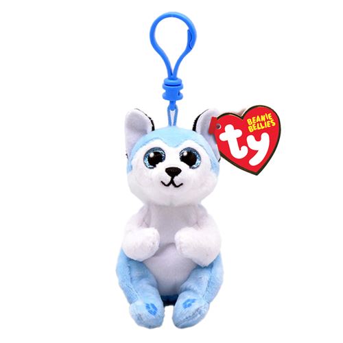 Ty Bleu Porte-Clés En Peluche Beanie Bellies Clip Thunder Le Husky