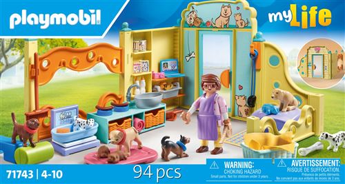 Playmobil My Life 71743 Centre De Soin : 8 Chiens Et Soigneur