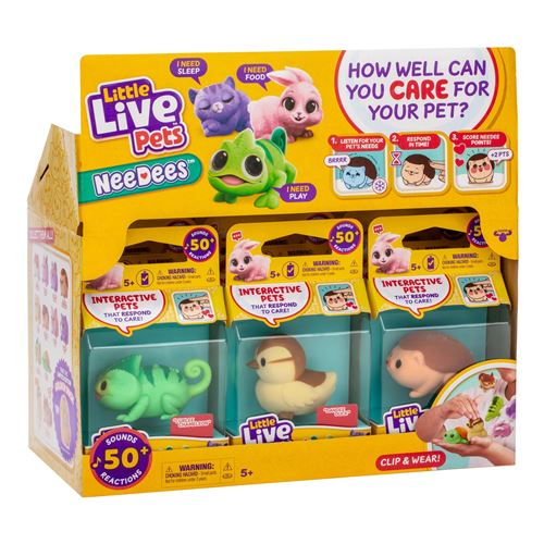 Lil' Needees MOOSE TOYS LITTLE LIVE PETS Animaux interactifs de poche avec sons et réactions Modèle de peluche aléatoire - vue 3
