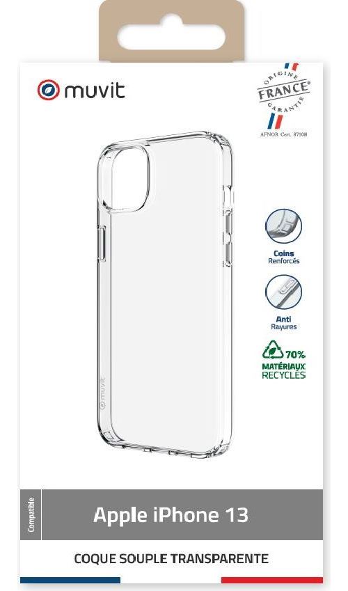 Coque recyclée Muvit For France pour iPhone 13 Transparent