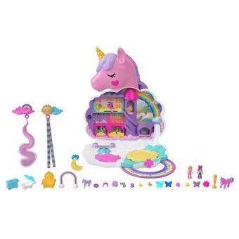 Maison de poupée Polly Pocket Salon de Coiffure Licorne Arc-en-ciel