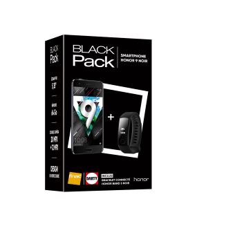 Pack Smartphone Honor 9 64 Go Noir + Bracelet connecté Honor Band 3 Noir - 1