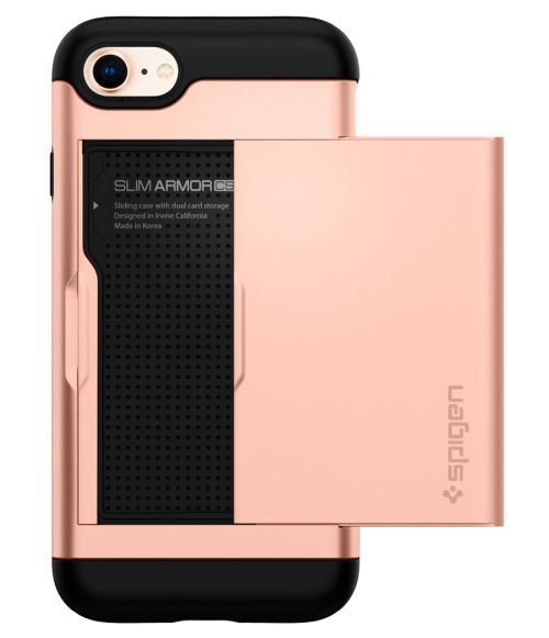 Spigen Slim Armor CS - Achterzijde behuizing voor mobiele telefoon - polycarbonaat, thermoplastic polyurethaan (TPU) - blush gold - voor Apple iPhone 7, 8