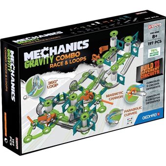 Jeu de construction Geomag Mechanics Combo Pack Race et Loop 197 Pcs Gravity