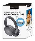 Pack Casque circum-aural sans fil à réduction de bruit Bose QuietComfort 45 Bluetooth Edition Limitée Jain Gris eclipse