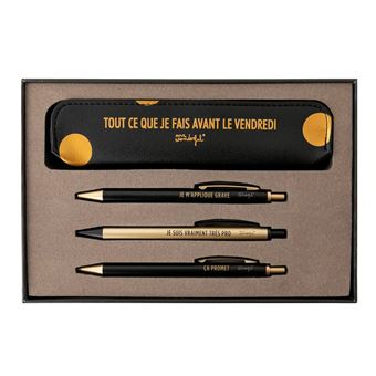 Kit d'écriture Mr. Wonderful Tout ce que je fais avant le vendredi Noir et Or